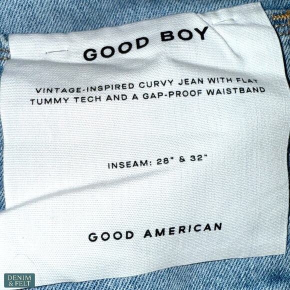 Good American Good Boy High Rise Distressed Straight Leg Jeans Blue Size 6/28 - Picture 5 of 8